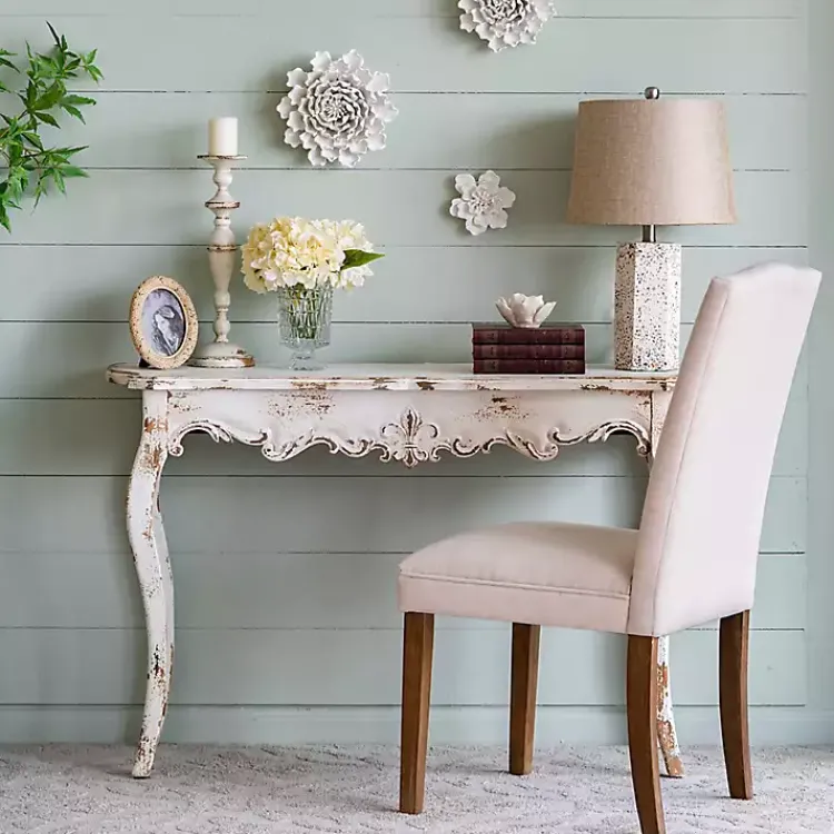 Dining Chairs-Kirklands Home Cream Upholstered Armless Dining Chairs, Set of 2 Ivory