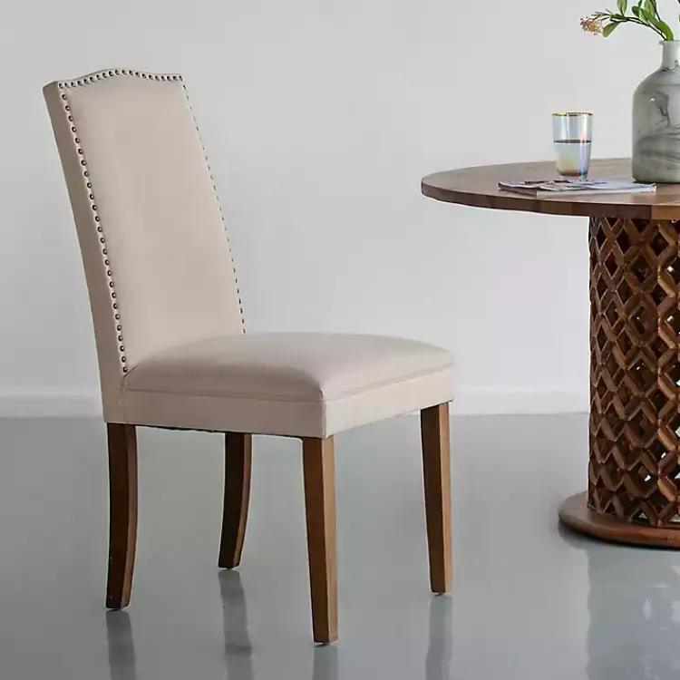 Dining Chairs-Kirklands Home Cream Upholstered Armless Dining Chairs, Set of 2 Ivory