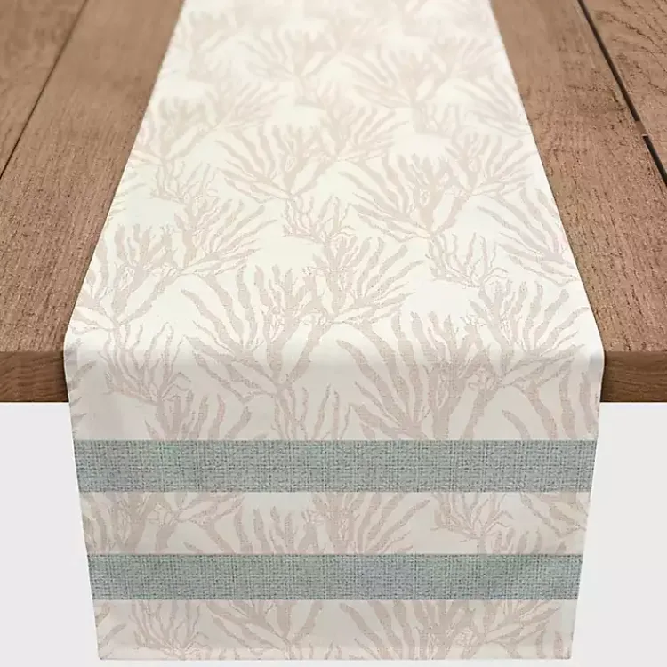 Table Linens-Kirklands Home Neutral Coral Stripe Table Runner, 72 in.