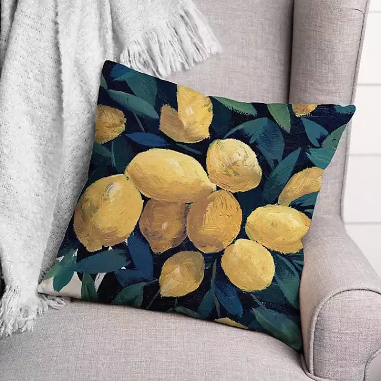 Outdoor Cushions & Pillows-Kirklands Home Lemon Tree Outdoor Throw Pillow