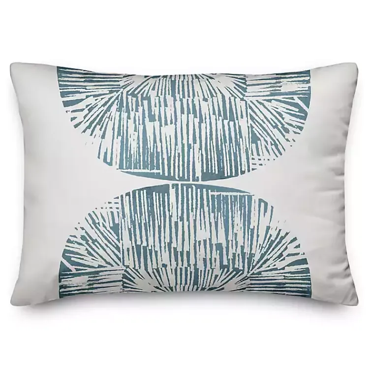 Outdoor Cushions & Pillows-Kirklands Home Blue Abstract Shell Outdoor Lumbar Pillow