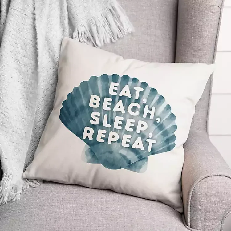 Outdoor Cushions & Pillows-Kirklands Home Eat, Beach, Sleep, Repeat Outdoor Throw Pillow