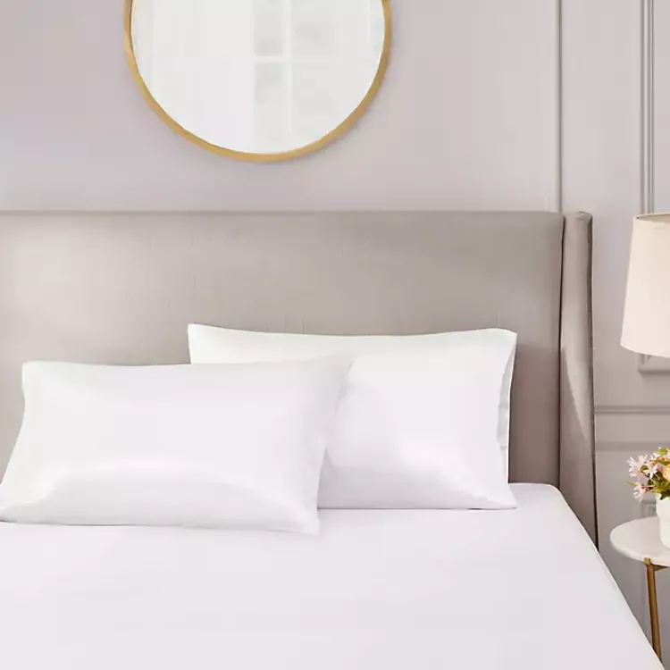 Bed Sheets-Kirklands Home Satin King 2-pc. Pillow Case Set White