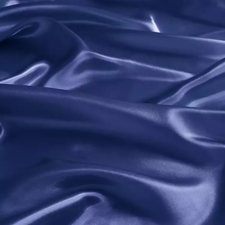 Bed Sheets-Kirklands Home Navy Satin 6-pc. Full Sheet Set Blue