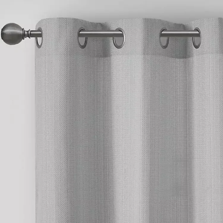 Curtains & Drapes-Kirklands Home Basketweave Curtain Panel Set, 84 in Gray