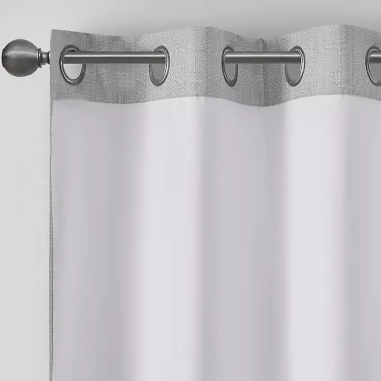 Curtains & Drapes-Kirklands Home Basketweave Curtain Panel Set, 84 in Gray