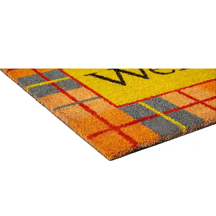 Doormats-Kirklands Home Plaid Welcome Fall Coir Doormat