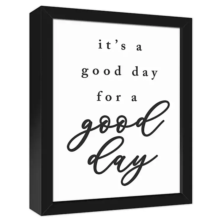 Wall Quotes & Signs-Kirklands Home Good Day for a Good Day Framed Canvas Wall Plaque