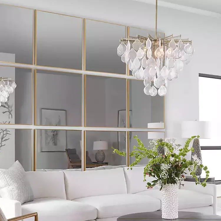 Decorative Mirrors-Kirklands Home Brushed Metal Square Framed Mirror Gold