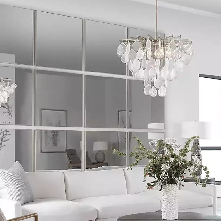 Decorative Mirrors-Kirklands Home Brushed Metal Square Framed Mirror Silver