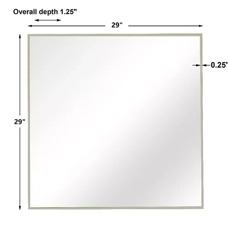 Decorative Mirrors-Kirklands Home Brushed Metal Square Framed Mirror Silver