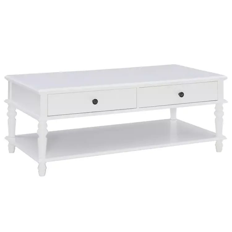 Coffee Tables-Kirklands Home McGhie 2-Drawer Coffee Table White