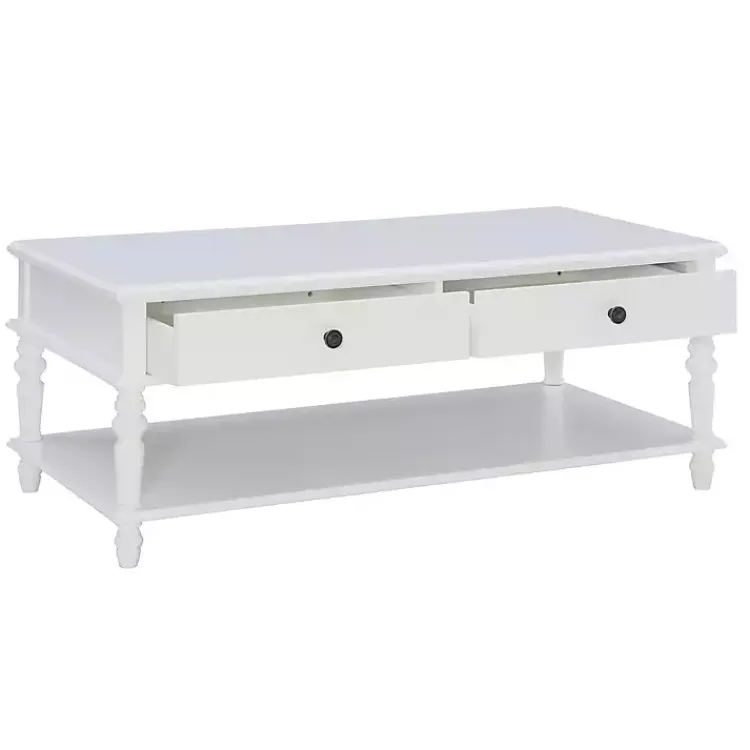 Coffee Tables-Kirklands Home McGhie 2-Drawer Coffee Table White