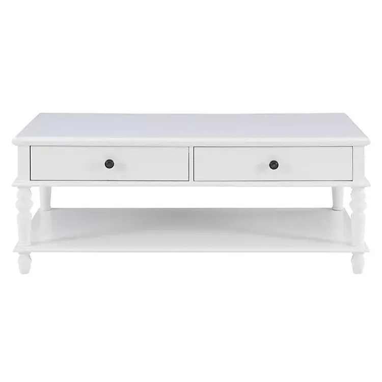 Coffee Tables-Kirklands Home McGhie 2-Drawer Coffee Table White