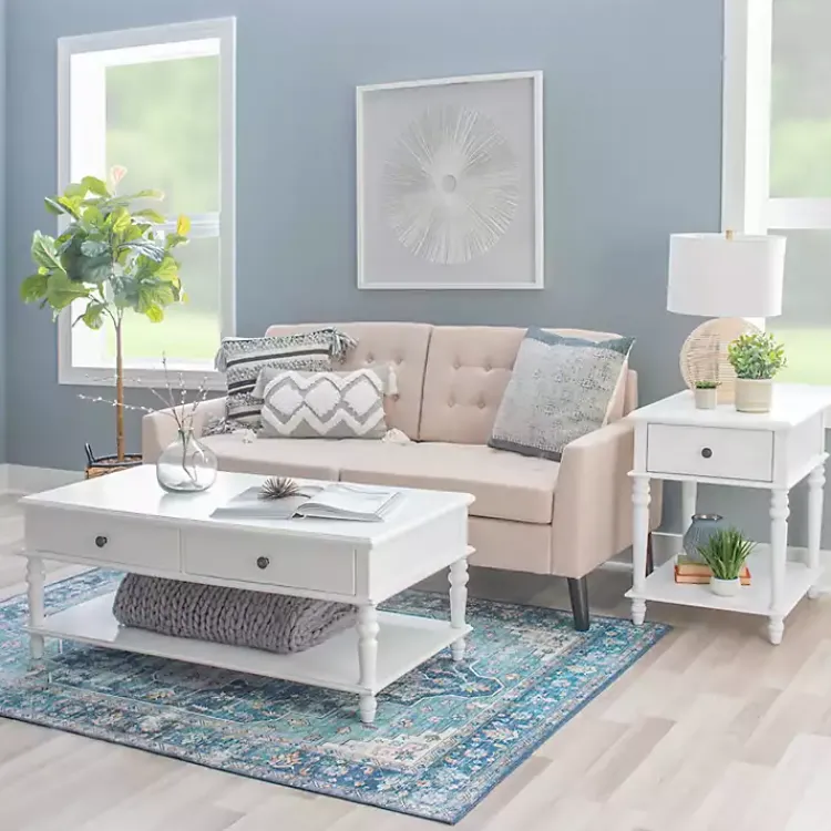 Coffee Tables-Kirklands Home McGhie 2-Drawer Coffee Table White