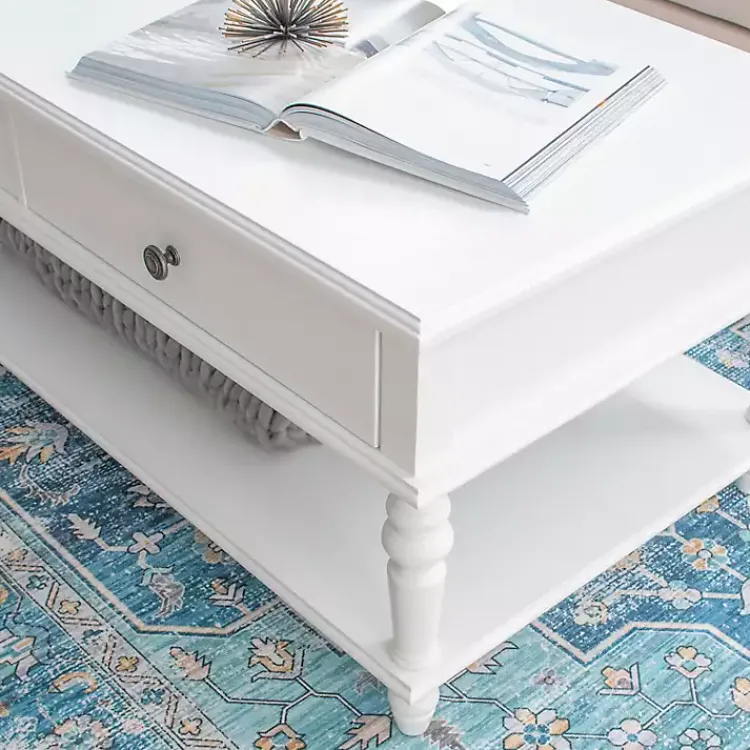 Coffee Tables-Kirklands Home McGhie 2-Drawer Coffee Table White