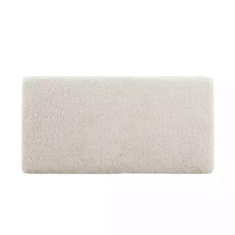 Benches & Ottomans-Kirklands Home Ivory Sherpa & Walnut Rectangle Storage Ottoman