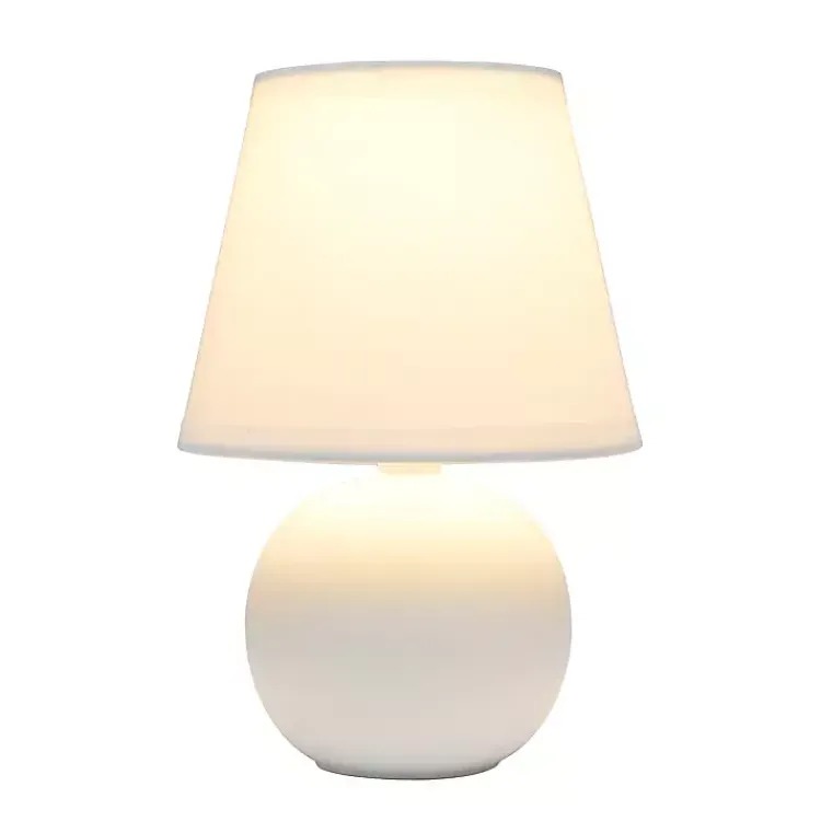 Table Lamps-Kirklands Home Petite Off Orb Ceramic Table Lamp White