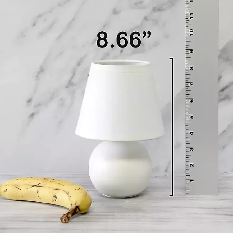 Table Lamps-Kirklands Home Petite Off Orb Ceramic Table Lamp White