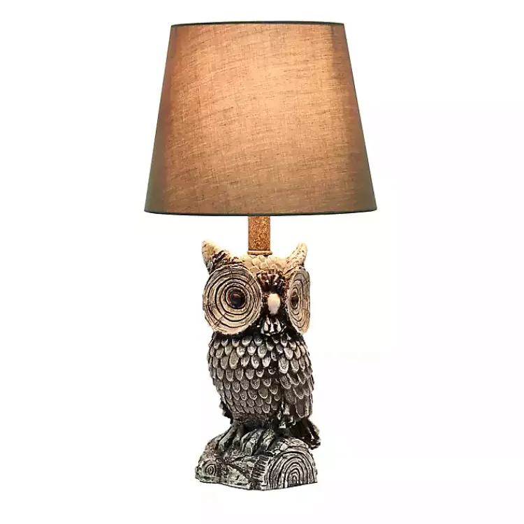 Table Lamps-Kirklands Home Brown Owl and Shade Table Lamp Green