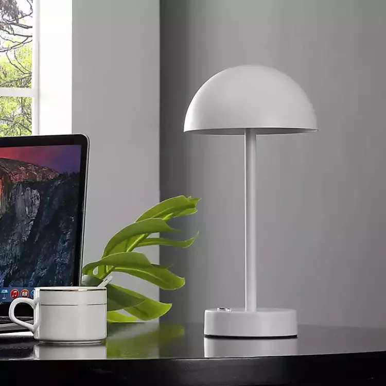 Table Lamps-Kirklands Home Metal Rechargeable Table Lamp White