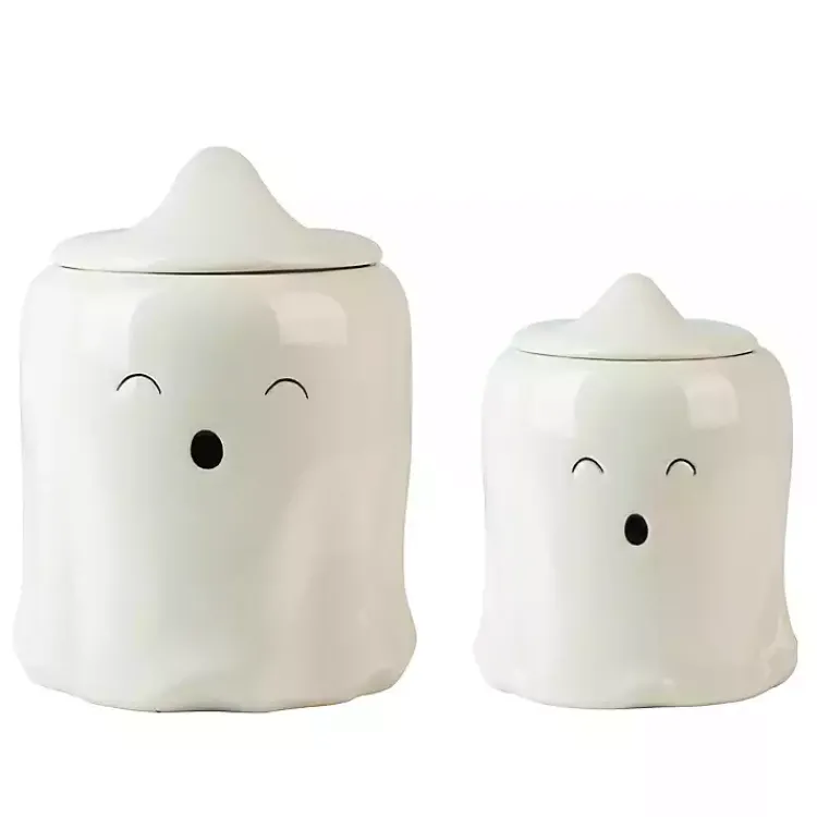 Kitchen Storage-Kirklands Home Cute Ghost Canisters, Set of 2