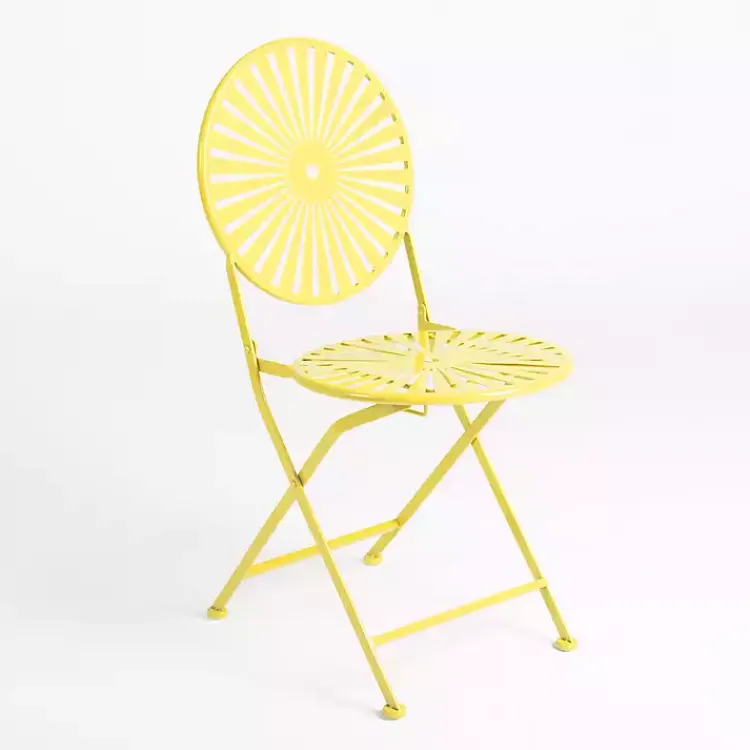 Outdoor Sets-Kirklands Home Sunburst Metal 3-pc. Outdoor Bistro Set Yellow