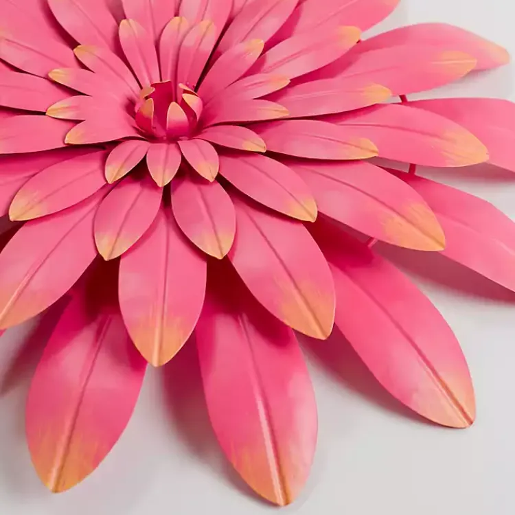 Outdoor Wall Decor-Kirklands Home Metal Flower Outdoor Wall Plaque Pink