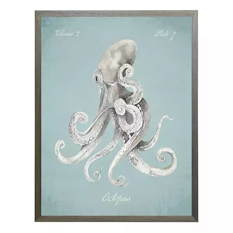 Framed Art-Kirklands Home Octopus in Blue Framed Art Print