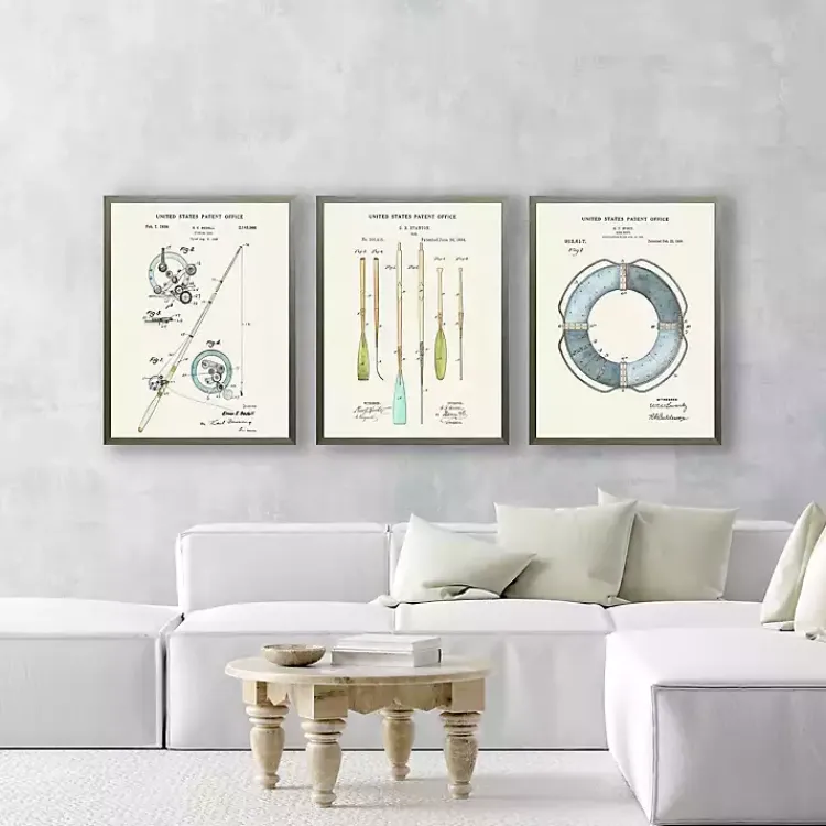 Framed Art-Kirklands Home Vintage Boat Oars Patent Framed Art Print