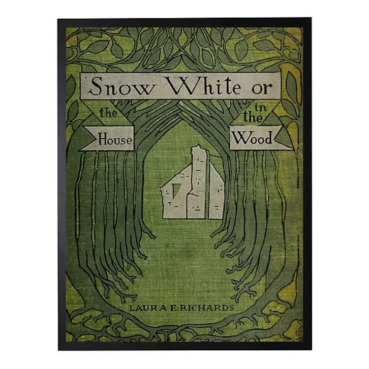 Framed Art-Kirklands Home Vintage Snow White Book Cover Framed Wall Art Green