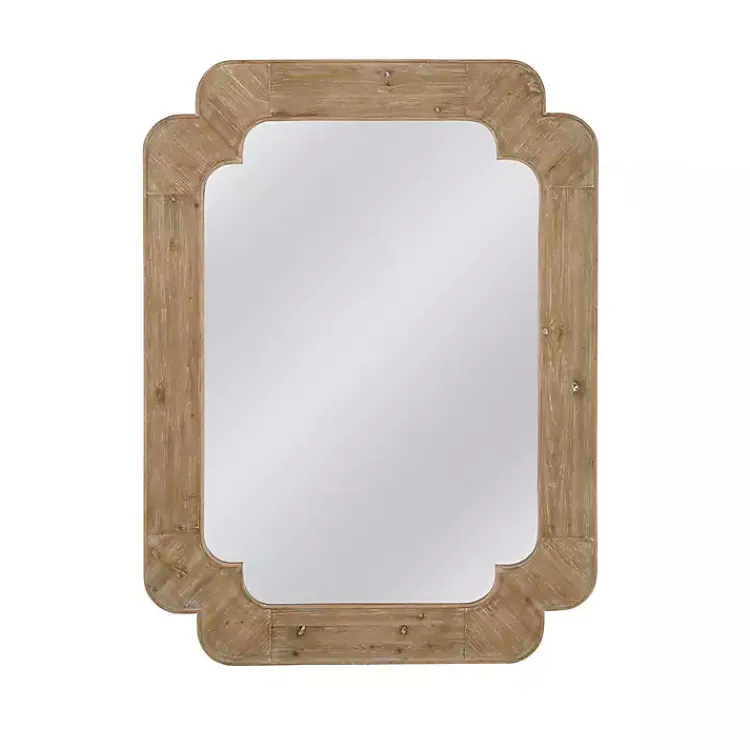 Decorative Mirrors-Kirklands Home Natural Honey Wood Phillip Wall Mirror