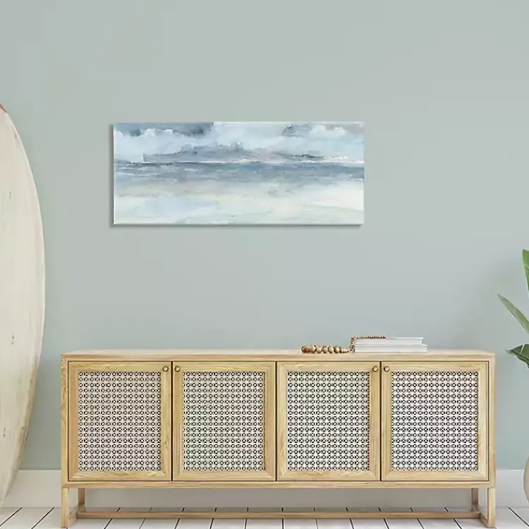Canvas Art-Kirklands Home Cloudy Ocean Waves Canvas Art Print, 48x20 in.
