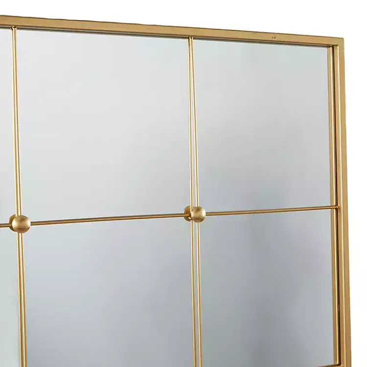 Decorative Mirrors-Kirklands Home Gold Metal Windowpane Wall Mirror