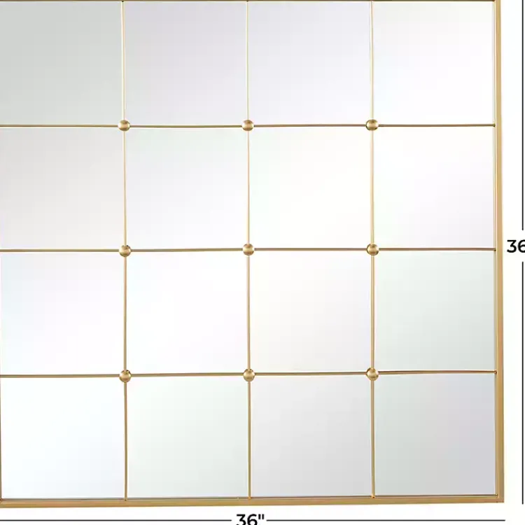 Decorative Mirrors-Kirklands Home Gold Metal Windowpane Wall Mirror