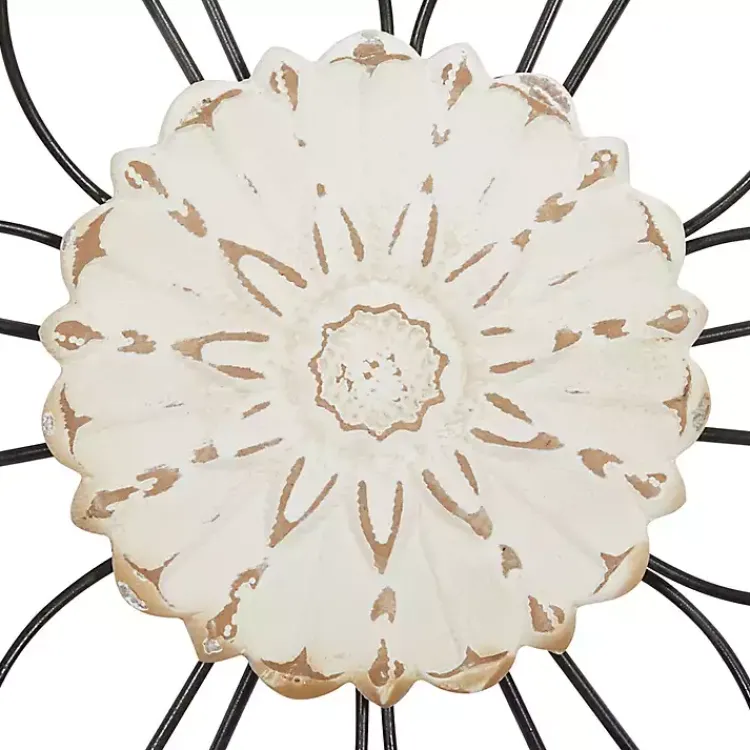 Wall Plaques-Kirklands Home Black Metal and Wood Floral Wall Plaques, Set of 2