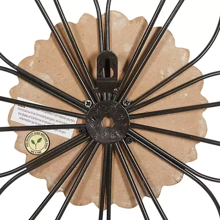 Wall Plaques-Kirklands Home Black Metal and Wood Floral Wall Plaques, Set of 2