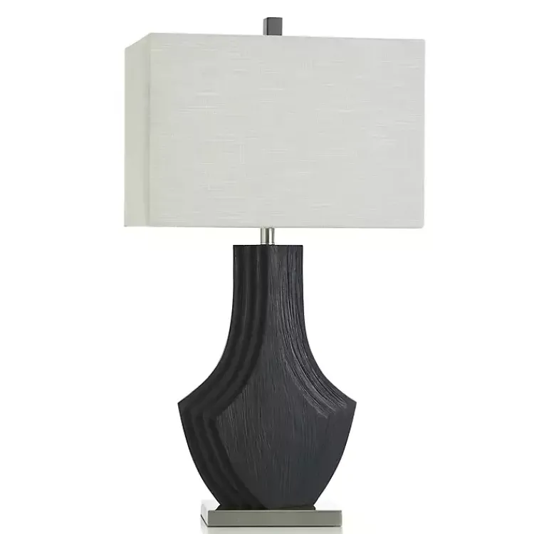 Table Lamps-Kirklands Home Matte Black Layered Table Lamp White