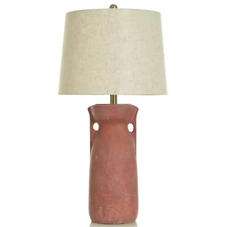 Table Lamps-Kirklands Home Rust Textured Cement Table Lamp Orange