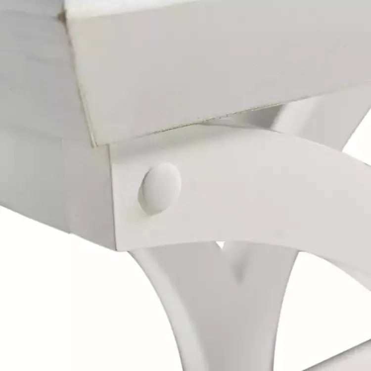 Accent & End Tables-Kirklands Home Fir Wood Curved Tray C-Table White