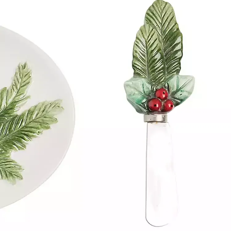 Serving & Entertaining-Kirklands Home Happy Holidays Oval Serving Platter with Spreader