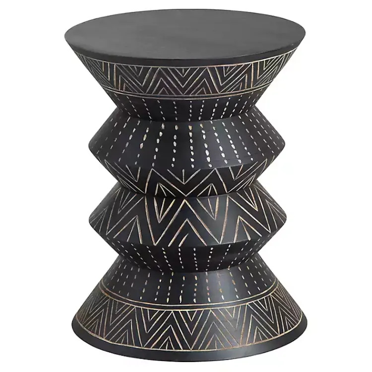Accent & End Tables-Kirklands Home Wood Curved Edge Accent Table Black