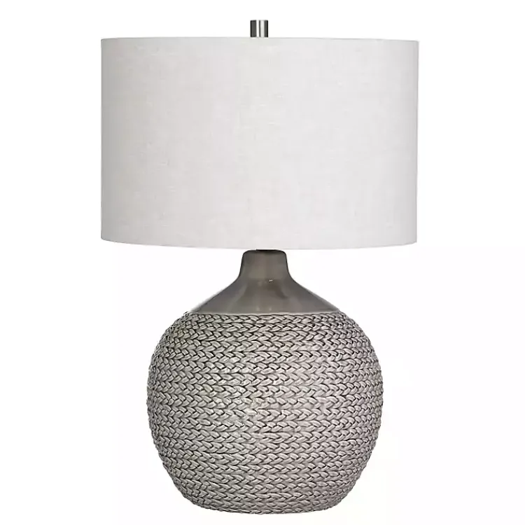 Table Lamps-Kirklands Home Ceramic Braid Table Lamp Gray