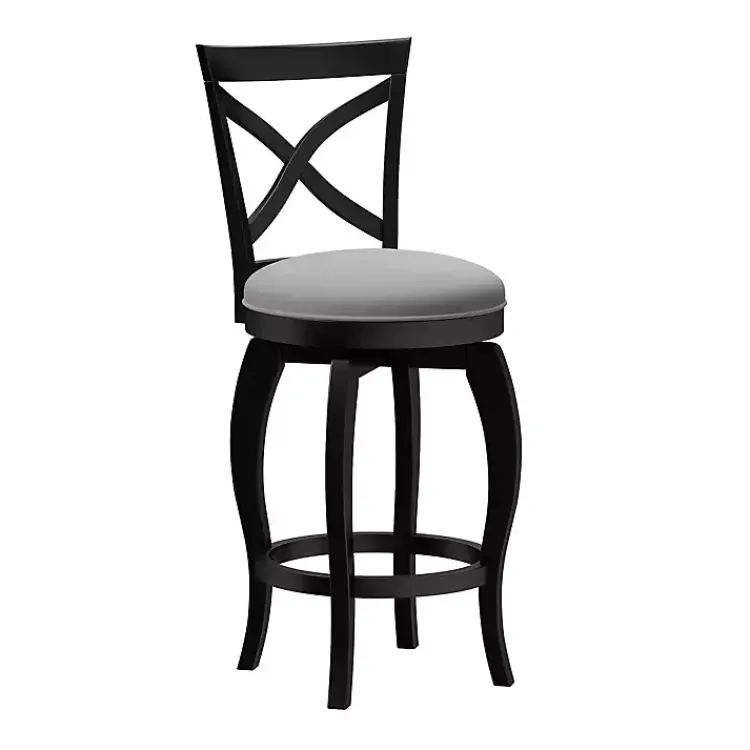 Bar Stools & Counter Height Stools-Kirklands Home Ellendale Black Swivel Counter Stool
