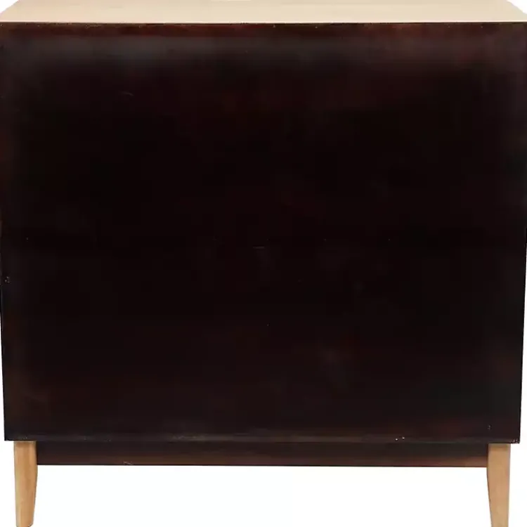 Cabinets & Sideboards-Kirklands Home Natural Wood and Rat 2-Door Storage Cabinet Tan