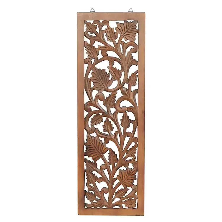 Wall Plaques-Kirklands Home Botanical Wood Panel Wall Plaque Brown