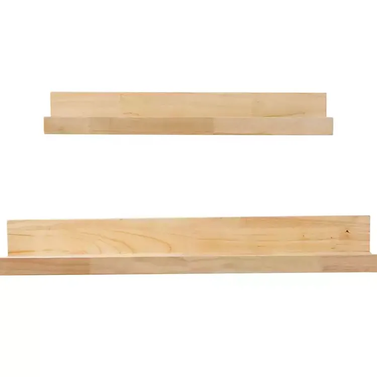 Shelves-Kirklands Home Natural Wood Floating Shelves, Set of 2 Tan
