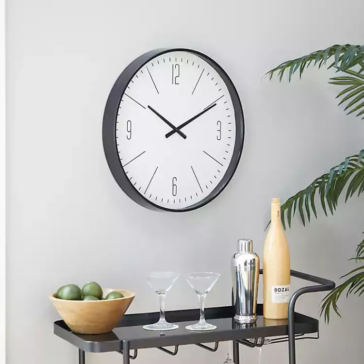 Clocks-Kirklands Home Black Metal Contemporary Wall Clock