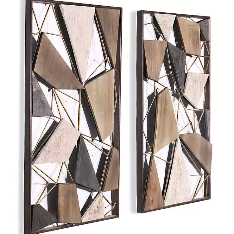 Wall Plaques-Kirklands Home Lucas Geometric Wall Plaques, Set of 2