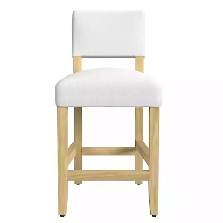 Bar Stools & Counter Height Stools-Kirklands Home Upholstered Wood Counter Stool White